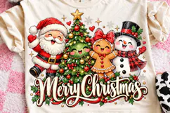 Merry Christmas Santa Gingerbread Snowman PNG Product Image 1