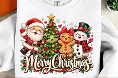 Merry Christmas Santa Gingerbread Snowman PNG Product Image 2