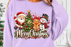 Merry Christmas Santa Gingerbread Snowman PNG Product Image 5
