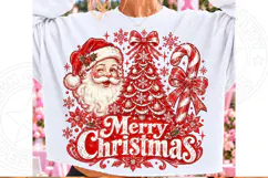 Merry Christmas Santa Vintage Christmas Tree & Candy Cane PN Product Image 1