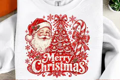 Merry Christmas Santa Vintage Christmas Tree & Candy Cane PN Product Image 2