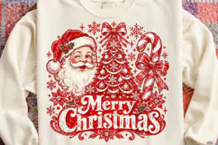 Merry Christmas Santa Vintage Christmas Tree & Candy Cane PN Product Image 4
