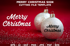 Merry Christmas SVG Cut File for Cricut and Silhouette Product Image 1