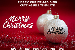 Merry Christmas SVG Cut File for Cricut and Silhouette Product Image 1