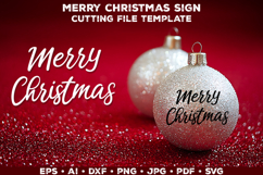 Merry Christmas SVG Cut File for Cricut and Silhouette Product Image 1