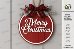 Merry Christmas Wall Sign Lasercut. Christmas Wall decor SVG Product Image 1