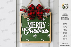 Merry Christmas Wall Sign Lasercut. Christmas Wall decor SVG Product Image 1