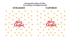 merry christmas skinny tumbler sublimation wrap with high resolution and transparant background are for 20oz and 30oz skinny tumbler