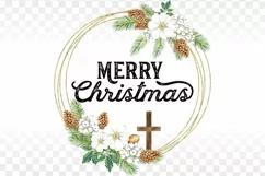 Merry Christmas Christian Sublimation png Farmhouse Sign Product Image 1