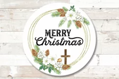Merry Christmas Christian Sublimation png Farmhouse Sign Product Image 2