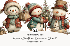 Merry Christmas Snowman Clipart Product Image 1