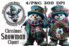 Merry Christmas Snowman Clipart Product Image 1