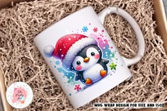 Merry Christmas Snowman Mug Wrap For 11 oz and 15 oz, 3d Mug, Christmas Png