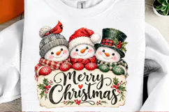 Merry Christmas Snowman PNG Product Image 3