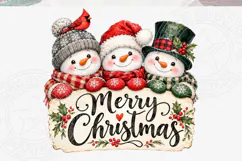 Merry Christmas Snowman PNG Product Image 1