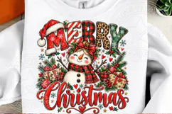 Merry Christmas Snowman Cute Vintage Holiday Sublimation PNG Product Image 2