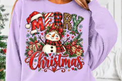 Merry Christmas Snowman Cute Vintage Holiday Sublimation PNG Product Image 5