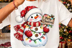 Cute Christmas Snowman PNG, Merry Christmas Snowman with Red Product Image 3