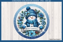 Merry Christmas Snowman Door Sign Sublimation Png Template Product Image 1
