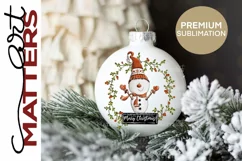 Merry Christmas Snowman Wreath - 300 DPI - Hand Painted Product Image 1