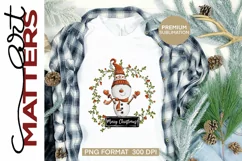 Merry Christmas Snowman Wreath - 300 DPI - Hand Painted Product Image 3