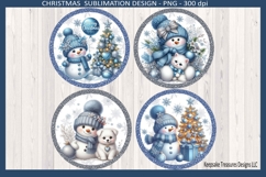 Merry Christmas Snowmen Tree Ornaments Sublimation Png Product Image 1
