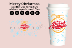 merry christmas starbucks 16oz hot cup tumbler wrap svg presized template for tumbler grande suitable for cricut and silhouette