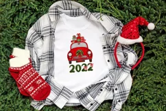 Vintage red car with Christmas gifts Product Image 2