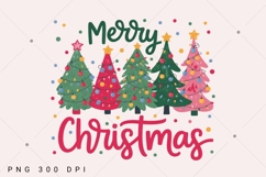 Merry Christmas PNG, Christmas Tree Png, Pink Christmas Png Product Image 1