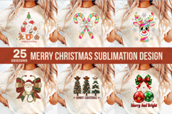 Merry Christmas Sublimation Design, 25 Christmas PNG Product Image 1