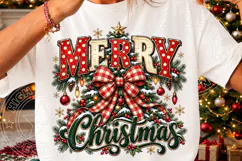 Merry Christmas Sublimation PNG, Vintage Red Polka Dot Typog Product Image 3