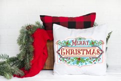 Merry Christmas Floral Sublimation. Vintage Christmas Signs Product Image 3