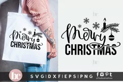 Merry Christmas SVG | Christmas Round Sign SVG Cut File Product Image 2