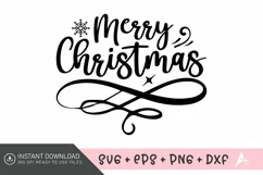Merry Christmas SVG, Festive Holiday SVG, Winter quotes SVG Product Image 1