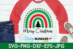 Christmas Rainbow Png |Merry Christmas Svg | Holiday Shirt Product Image 1