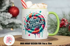 Christmas Mug Wrap For 11 oz and 15 oz, 3d Mug, Christmas Gingerbread Png