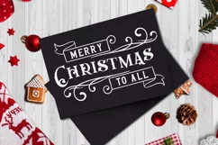 merry christmas to all farmhouse svg white on black