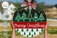 Merry Christmas SVG Door Hanger For Christmas SVG Welcome Product Image 1