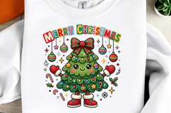 Merry Christmas Trendy Cutout Christmas Tree PNG Product Image 2