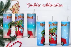 Christmas tumbler sublimation | Christmas snowman PNG Product Image 1