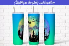 Tumbler sublimation Christmas Santa reindeer design Product Image 1