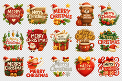 Merry Christmas clipart printable sublimation bundle png Product Image 4