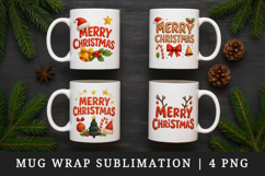 Merry Christmas mug wrap printable sublimation design Product Image 1