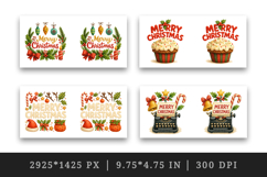 Merry Christmas mug wrap printable sublimation design Product Image 2