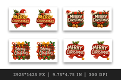 Merry Christmas mug wrap printable sublimation design Product Image 2