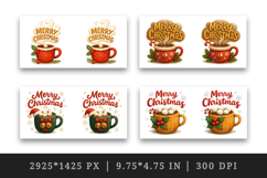 Merry Christmas mug wrap printable sublimation design Product Image 2