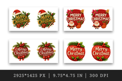 Merry Christmas mug wrap printable sublimation design Product Image 2