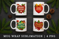Merry Christmas mug wrap printable sublimation design Product Image 1