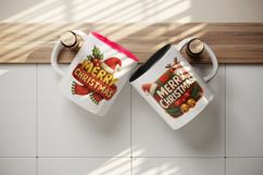 Merry Christmas mug wrap printable sublimation design Product Image 3