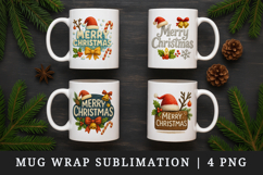 Merry Christmas mug wrap printable sublimation design Product Image 1